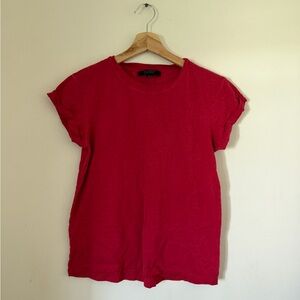 All Saints Vibrant Red Short Sleeve Tee